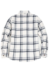 Women's Sherpa Lined Throughout Shirt Jacket Button Up Plaid Jacket