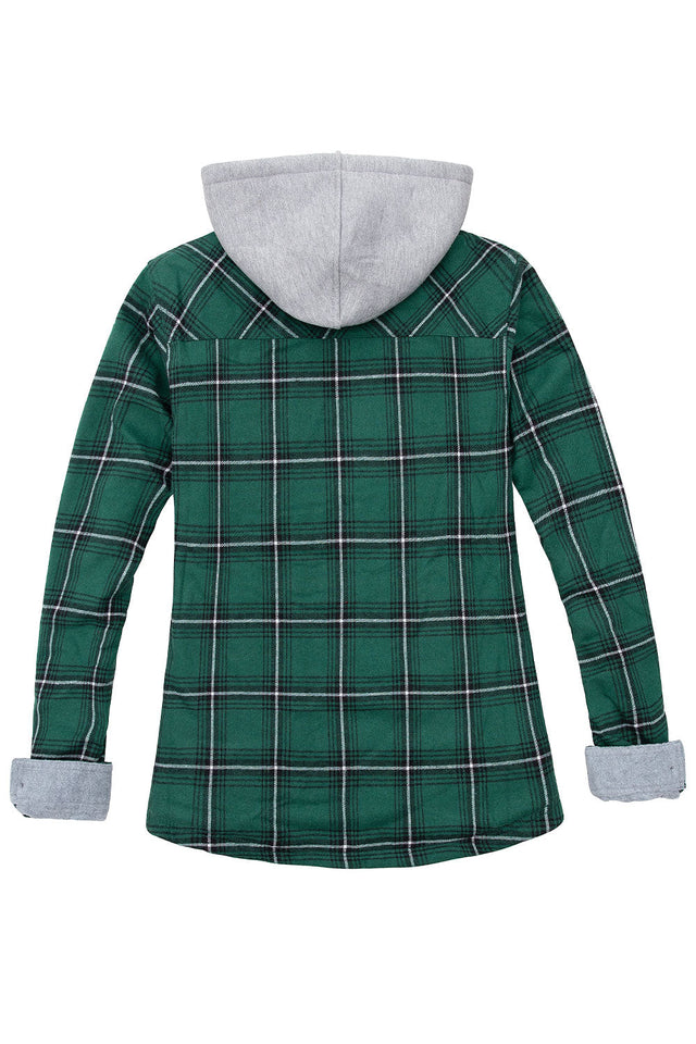 Women's Matching Family Green Fleece Lined Flannel Shirt