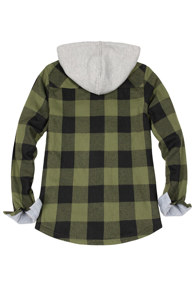 Women's Matching Family Green Fleece Lined Flannel Shirt