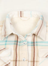 Women's Sherpa Lined Throughout Shirt Jacket Button Up Plaid Jacket