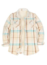 Women's Sherpa Lined Throughout Shirt Jacket Button Up Plaid Jacket