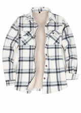 Women's Matching Family Button Up Black White Plaid Jacket