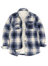 Women's Sherpa Lined Throughout Shirt Jacket Button Up Plaid Jacket