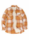 Womens Snap Plaid Flannel Jacket, Sherpa-Lined Shacket