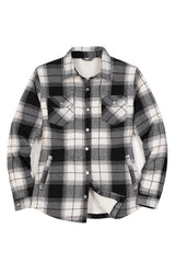 Womens plaid shirt jacket midnight ocean