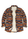 Women's Aztec Pattern Sherpa Lined Shirt Jacket