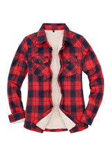 Women's Matching Family Red Plaid Flannel Shirt Jacket