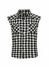 Men's Sleeveless Flannel Shirt,Plaid Vest