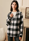 Women's Flannel Hoodie Heavyweight Chamois Shirt,100% Cotton