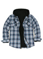 Front view of oceanic delight men's sherpa lined flannel jacket with hood