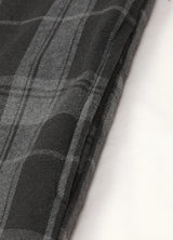 Close-up of the seam pocket of haze black men's sherpa-lined zipper shirt jacket