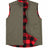 Front view of army green men's reversible vest