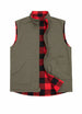 Front view of army green men's reversible vest