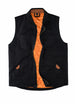 Front view of black men's soft washed outdoor vest 