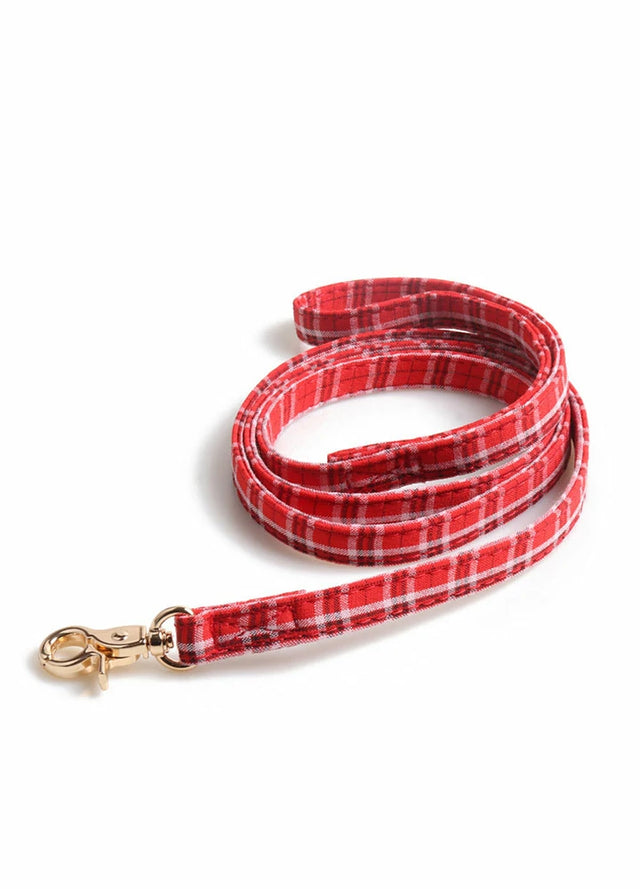 Dog‘s Bow-Knot Plaid Harness Leash Set
