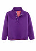 Front view of kids purple fleece pullover mountain outdoor shirt