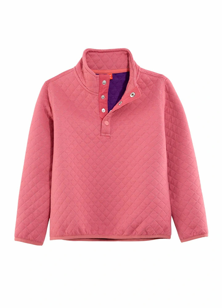 Women's Ultra Soft Quilted 1/4 Snap Fleece Pullover Sweatshirt