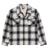 Front view of kids midnight snowfall flannel shacket