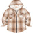 Front view of boys khaki flannel jacket