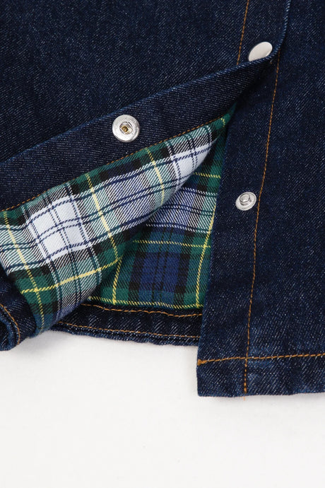 Boys jean shacket with snap buttons details