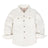 Front view of boys white flannel shirt jacket