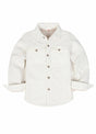 Front view of girls white fleece flannel shirt jacket