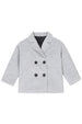 Front view of light grey boy's wool peacoat