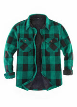 Men's Sherpa Lined Shacket,Button Down Plaid