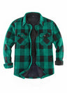 Men's Sherpa Lined Shacket,Button Down Plaid