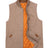 Front view of dark khaki men's quilted lined washed outdoor vest 