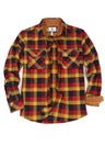 Front view of autumn leaf red men's timberline midweight flannel shirt 