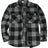 Front view of gray men's stalwart heavyweight flannel plaid shirt