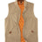 Front view of khaki men's quilted lined washed outdoor vest 