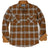 Front view of brown men's timberline midweight flannel shirt 