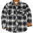 Front view of gray white men's warm timberline midweight flannel shirt 