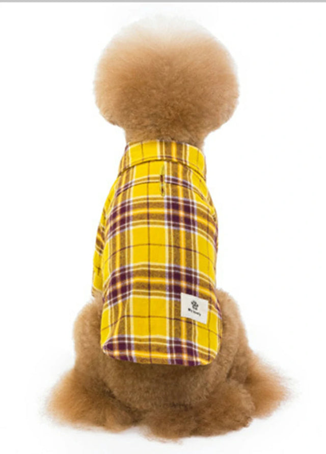 Dog's Flannel Casual Plaid Shirt