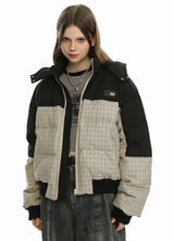 Women's Colorblock Hooded Puffer Jacket, Relaxed Fit