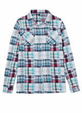 Women's Patchwork Style Plaid Button Down Shirt