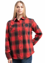 Women's Matching Family Fleece Lined Red Plaid Shacket