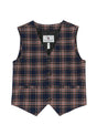 Front view of kids navy mocha dressy suit vest