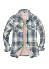 Women's Sherpa Lined Flannel Shirt Jacket,Button Down Flannel Shacket