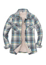 Women's Sherpa Lined Flannel Shirt Jacket,Button Down Flannel Shacket