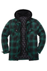Men's Matching Family Green Buffalo Plaid Hooded Flannel Shacket