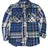 Front view of royal blue men's stalwart heavyweight flannel plaid shirt