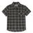 Front view of kids black plaid short sleeve shirt