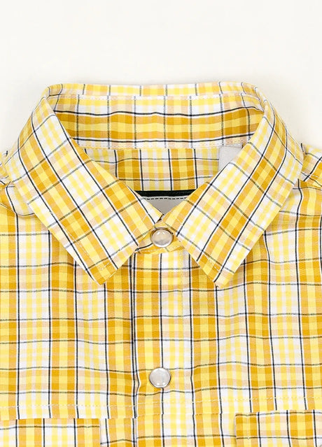 Detailed view of lapel design on kid's lemon western vest