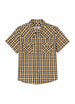 Front view of kids bumblebee short-sleeve western shirt