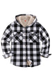 Front view of boys buffalo black white flannel jacket