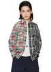  Boy in summer farewell classic patchwork flannel plaid shirt