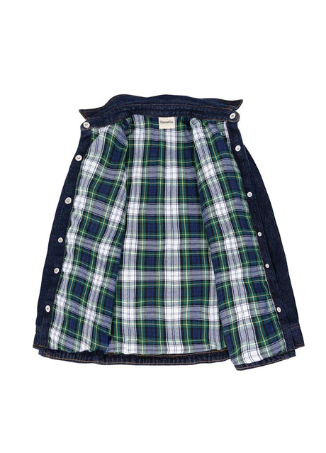 Boys jean shacket with flannel lining detail